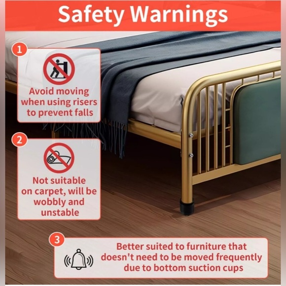 12 Bed Furniture Risers BLK 2.5”High Round W/Suction Non-Slip Noise Cancel NIB - Picture 13 of 13